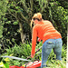 Emily (bless her heart) cutting my lawn