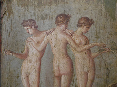 Detail of the Three Graces Fresco from Pompeii, ISAW May 2022