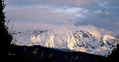 Das letzte Licht ... Der Wilde Kaiser im Schnee ...