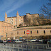 Italy, Urbino Municipal Parking and Historical Center on the Hill