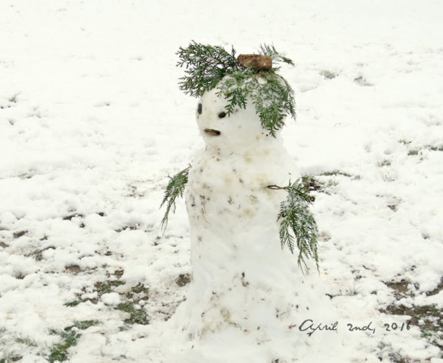 Snow in April 2016.