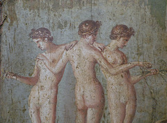 Detail of the Three Graces Fresco from Pompeii, ISAW May 2022