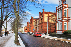 Schwerin, August-Bebel-Straße mit ehemaligem Fridericianum