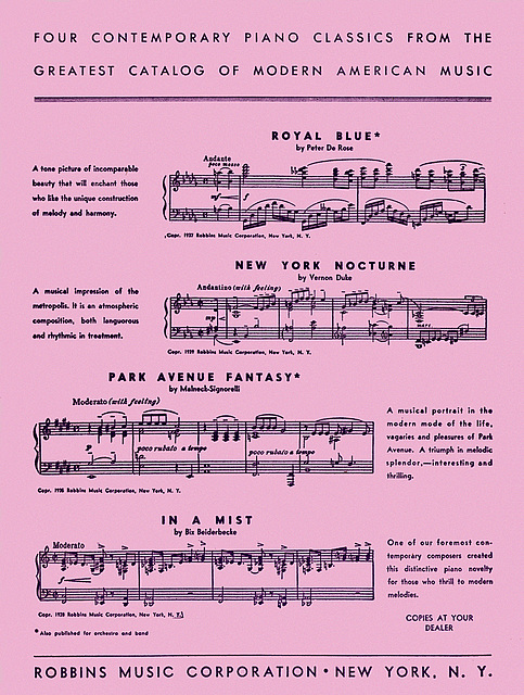 "Deep Purple," Sheet Music (2), 1934