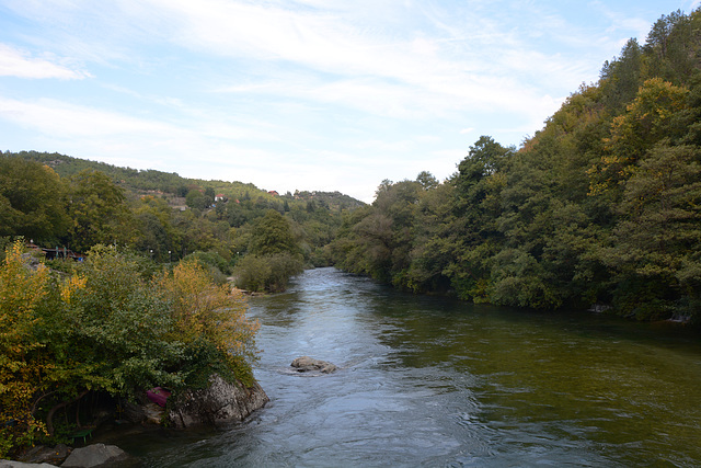 North Macedonia, Treska River downstream in Matka Canyon