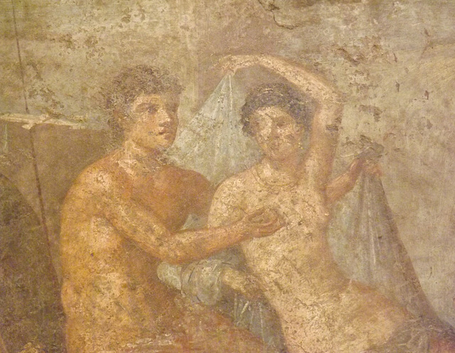 Detail of the Ares and Aphrodite Wall Painting in the Naples Archaeological Museum, July 2012