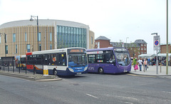DSCF2522 Stagecoach (Busways) 39701 (NK58 AFJ) and Go North East 5428 (NK16 BYL) in South Shields - 1 Jun 2018