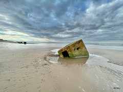 Another concrete pillbox watched off the cliff by Findhorn Beach on a busy Good Friday afternoon...