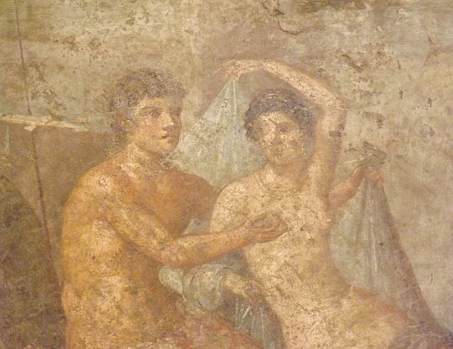 Detail of the Ares and Aphrodite Wall Painting in the Naples Archaeological Museum, July 2012