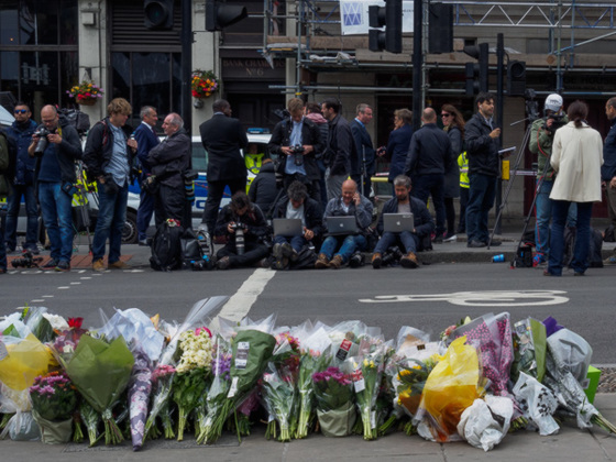 The journos and the flowers