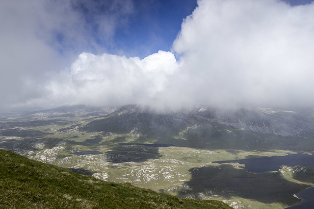 Ben Stack: view to Arkle from Coire nam Mang bealach