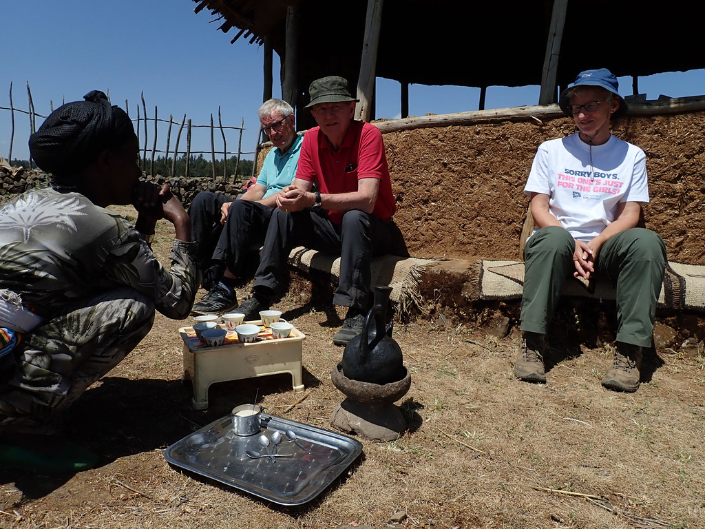 Coffee-making ceremony on the Boya Mikael to Waro Mikael trek