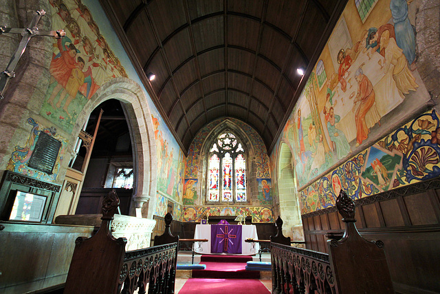 Phoebe Anna Traquair Murals of c1905, St Peter's Church, Clayworth, Nottinghamshire