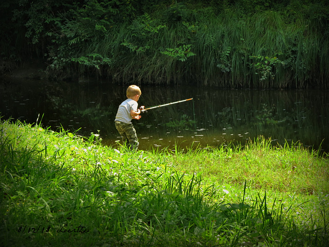 A boy's Sunday fun.