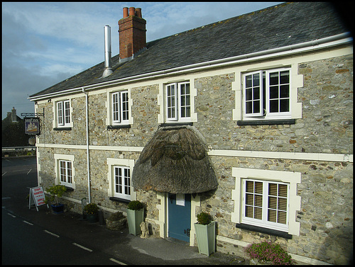 thatched porch at Axmouth