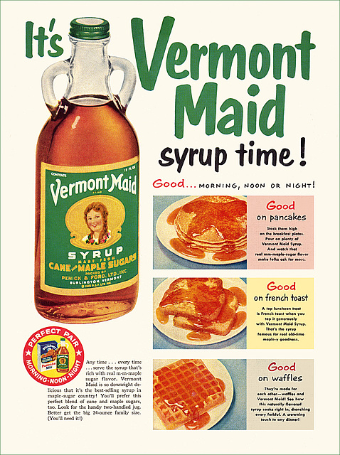 Vermont Maid Syrup Ad, 1955