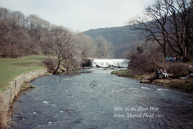 Weir on the River Wye below Monsal Head (Scan from 1991)