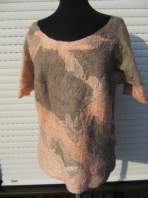 nuno felted blouse - ssilk and merino wool