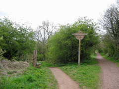 Junction of the South Staffs Railway Walk and the Wom Brook Walk