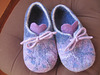 violet felted slippers