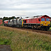 DB Cargo UK class 66 66131 tnt 66085 with 3Z12 06.33 Knottingley T.M.D. - York - Scarborough - York- Knottingley T.M.D at Spital Bridge ,Seamer 13th July 2020.