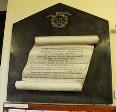 Memorial to William and Sarah Rowlands, St Clement's Church, Worcester