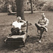 Rudy and Richard Grossenbach, relaxing in our backyard, 1961