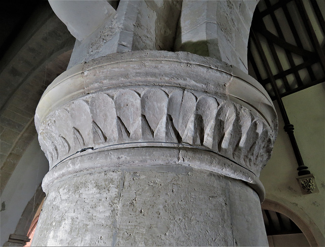 icklesham church, sussex (7)late c12 nave arcade capital c.1170