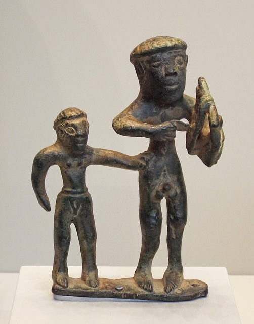 Bronze Statuette of a Lyre Player and his Companion in the Getty Villa, June 2016