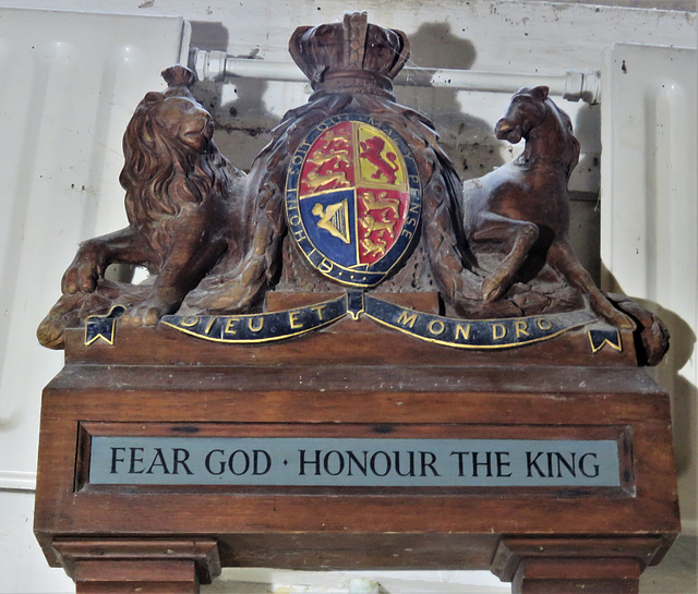 icklesham church, sussex (5)c19 royal arms of victoria, prob. c.1849