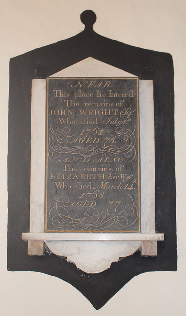 Wright Memorial, Chancel, All Saints Church, Lubenham, Leicestershire