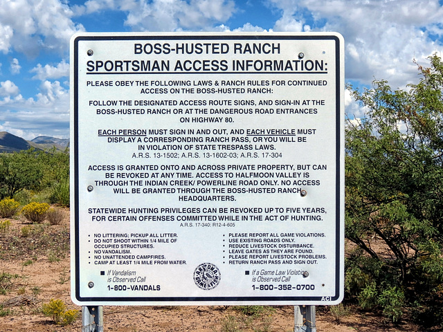 Boss-Husted Sportsman Access Information Sign