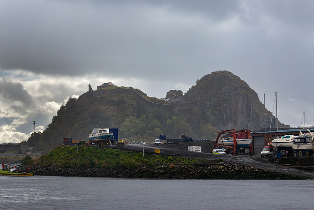 Dumbarton Rock in the Rain