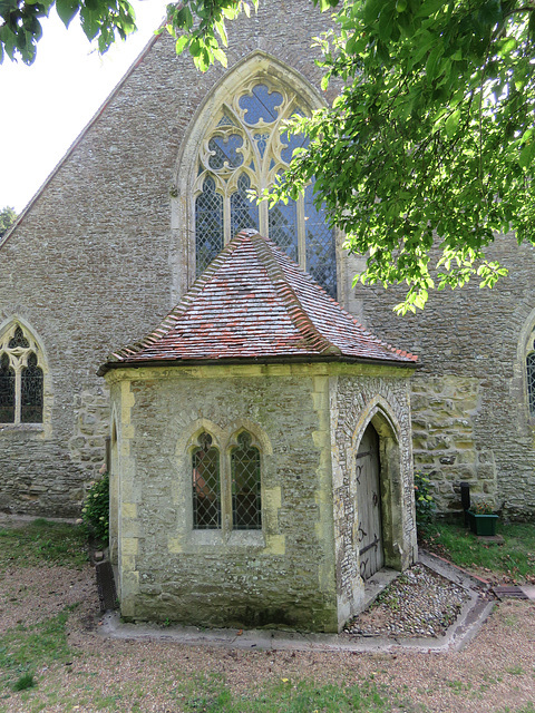 icklesham church, sussex (1)teulon added this c19 hexagonal west porch in 1848-9