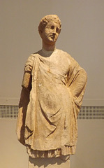 Detail of a Herm Found in Rhamnous of a Youth in the National Archaeological Museum in Athens, May 2014