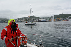 Norway, Skipper on Watch Leaving the Port of Harstad