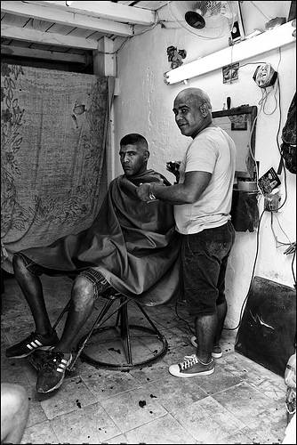 friendly at the barber