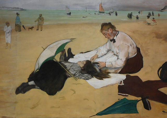 Detail of the Beach Scene by Degas in the Metropolitan Museum of Art, December 2023