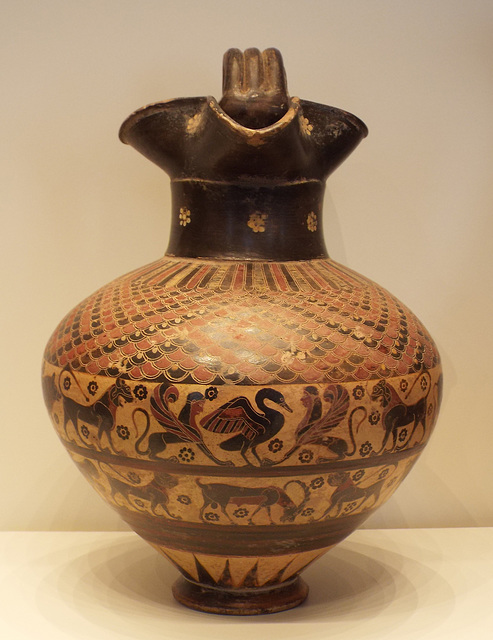 Oinochoe with Lions and Sphinxes in the Getty Villa, June 2016