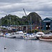 Dumbarton Rock, Sandpoint Marina and the River Leven