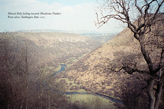 Monsal Dale looking towards the Headstone Viaduct from above Taddington Dale (Scan from 1991)