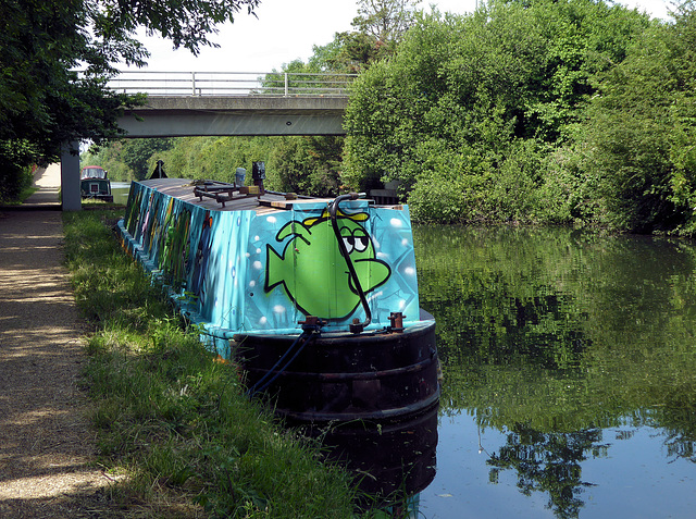Green fish barge