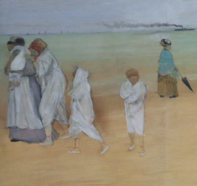 Detail of the Beach Scene by Degas in the Metropolitan Museum of Art, December 2023