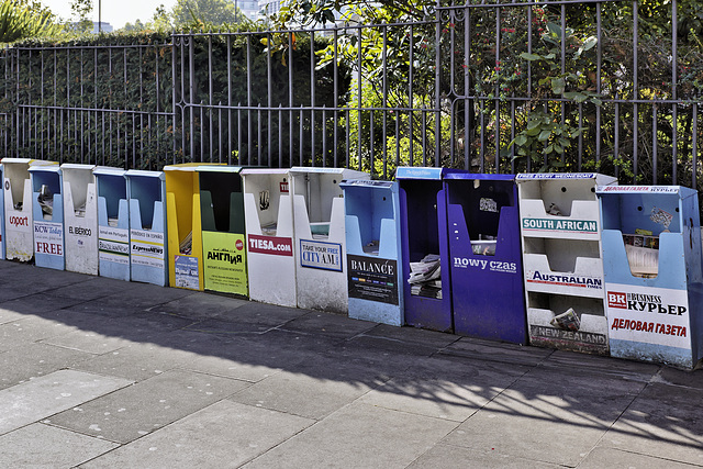Newspaper Boxes – Tower Hill Tube Station, London, England