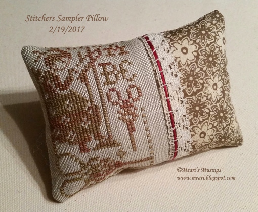 Stitchers Sampler Pillow 2/19/2017