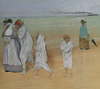 Detail of the Beach Scene by Degas in the Metropolitan Museum of Art, December 2023
