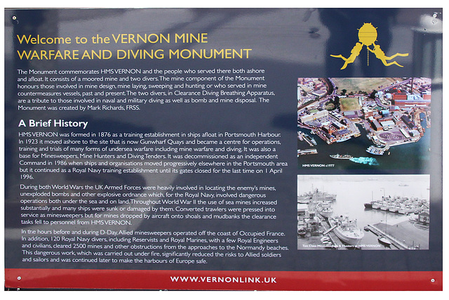 Vernon info board 1 Gunwharf Quays Portsmouth 27 5 2022