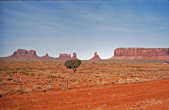 Der Zaun im Monument Valley - Lonely tree