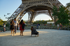 at the foot of the Eiffel-tower