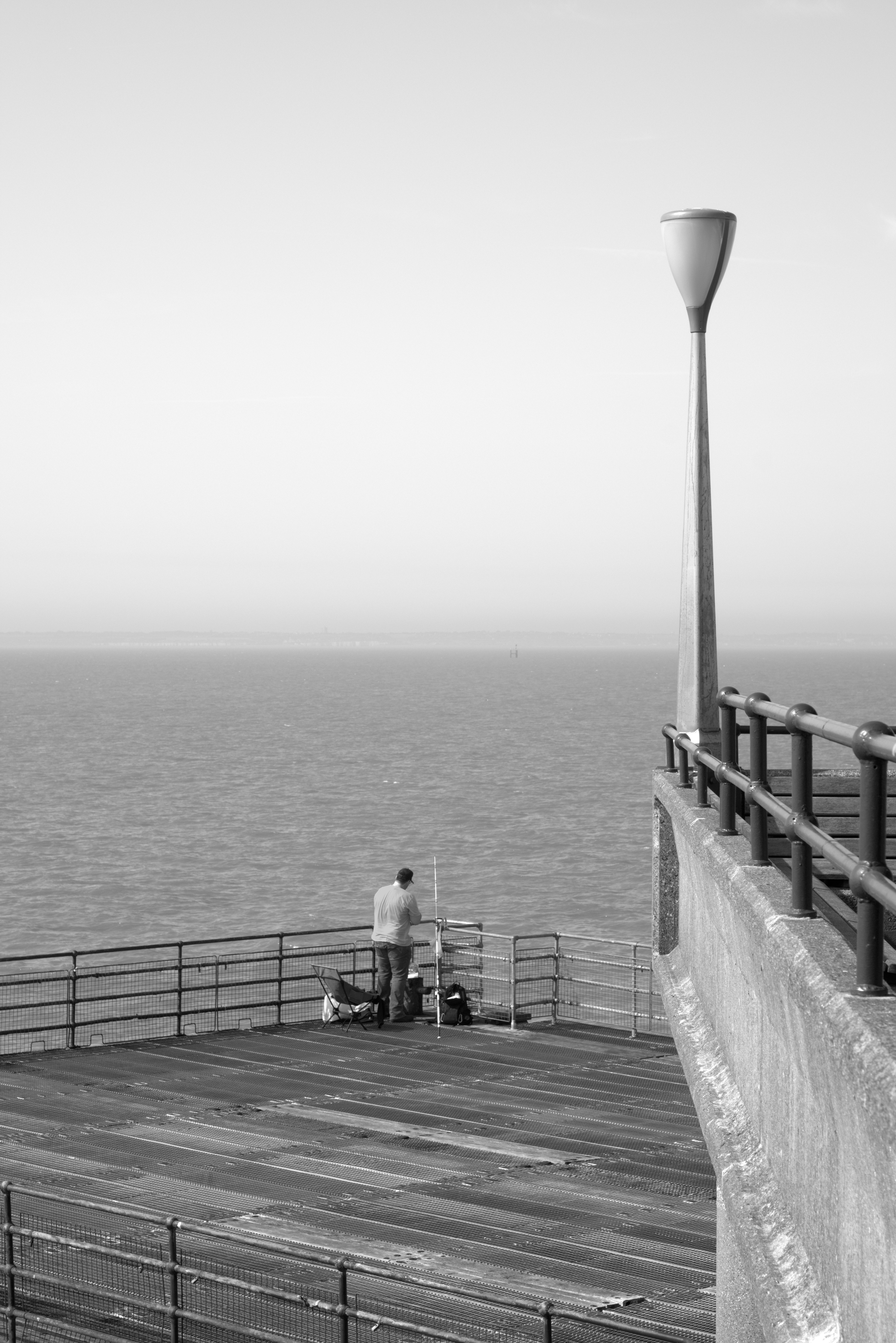 Off-pier fishing at Deal, Kent, England